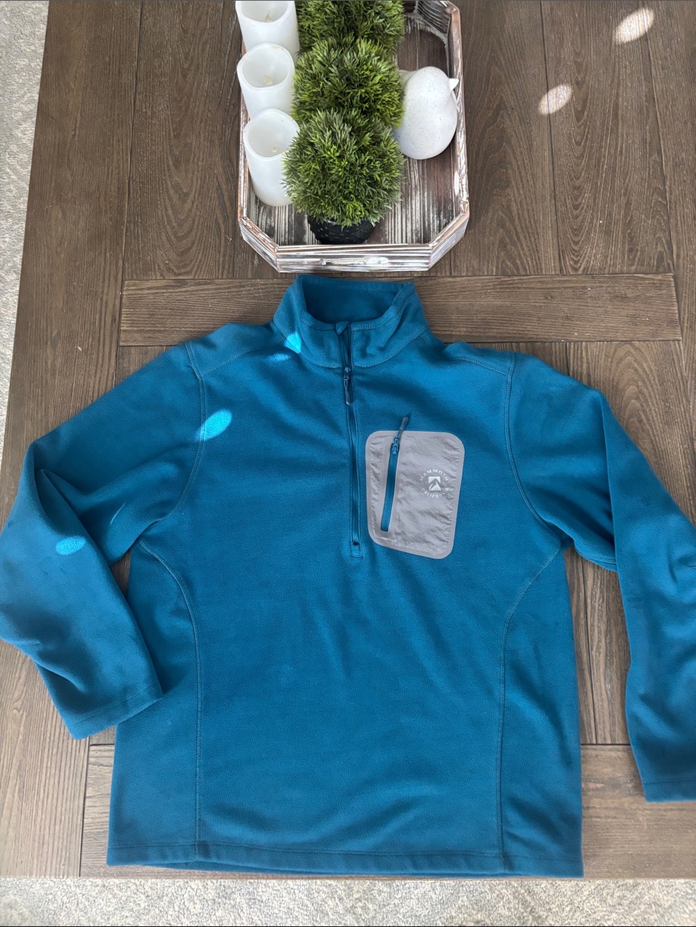 Men's Teal Outfitter Trading Co Half-Zip Fleece Pullover with Chest Pocket